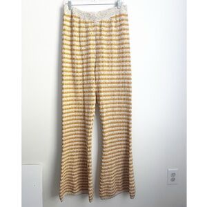 Free People Sweater Pants in Mustard/Ivory/Gold